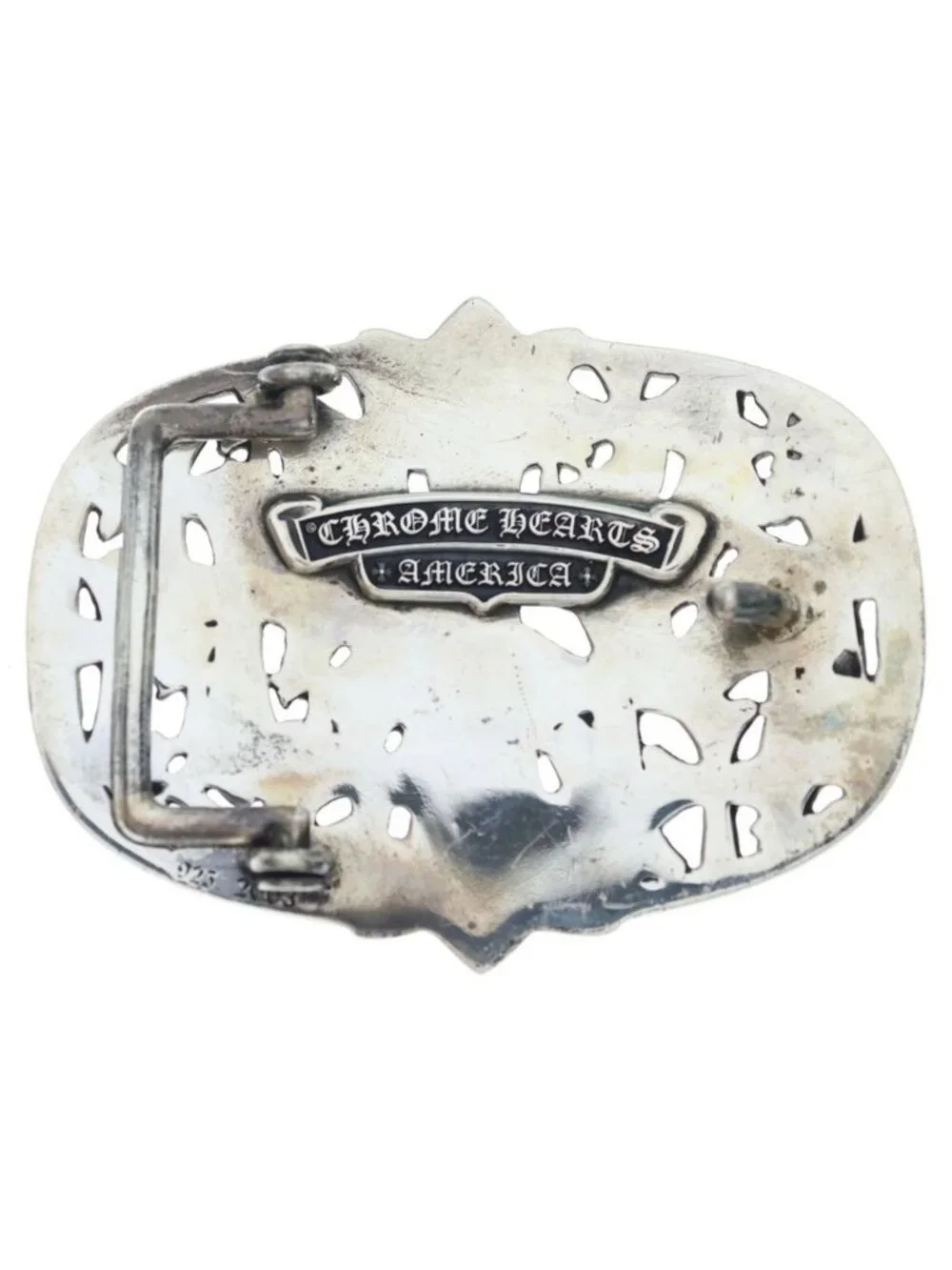 Chrome Hearts Buckl Cemetery 1.5 Cross Buckle Silver Belt